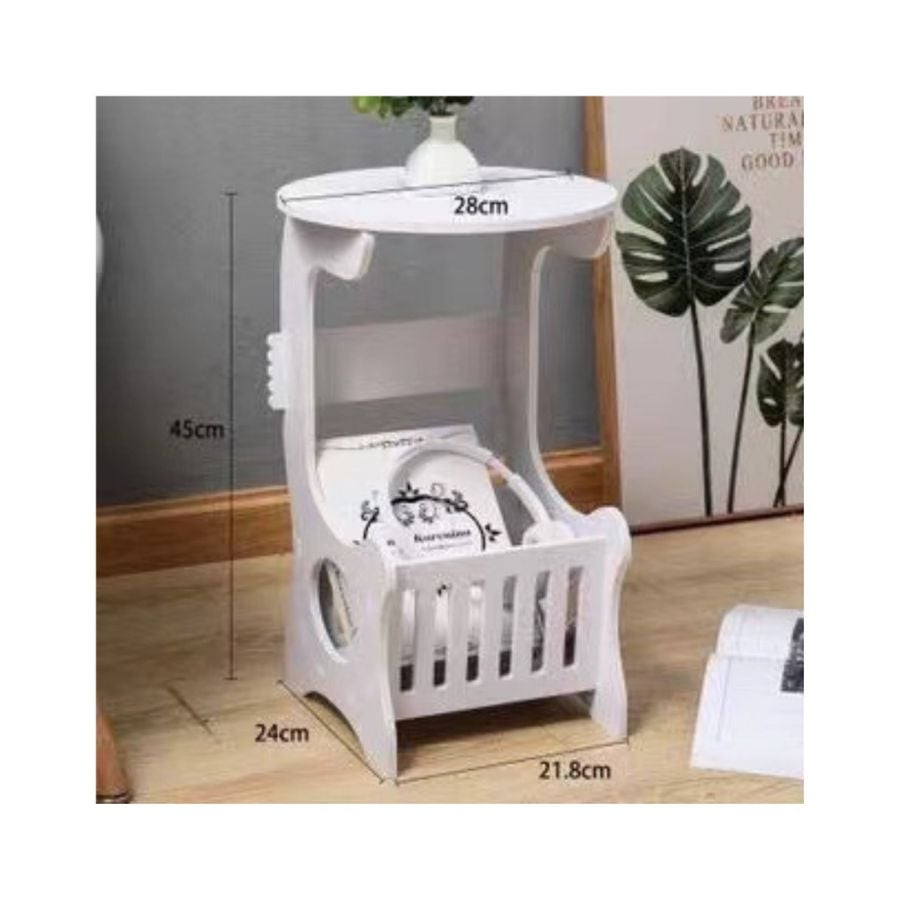 MESA AUXILIAR CLICK VENTAS DORMITORIO LIVING CON CESTA REVISTERA MULTIUSO - 3