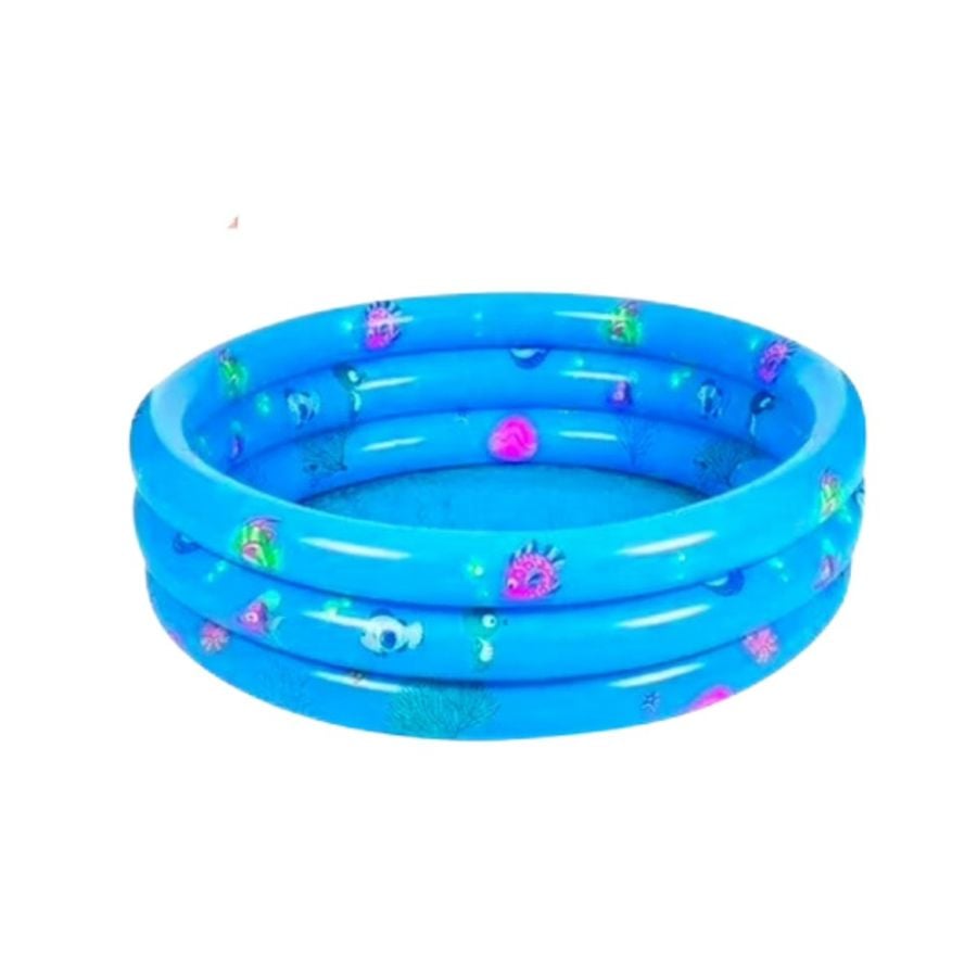 PISCINA INFLABLE REDONDA GENÉRICA 140CM PLÁSTICO AZUL - 2