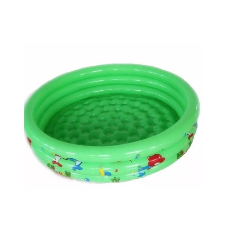 PISCINA INFLABLE REDONDA GENÉRICA 140CM PLÁSTICO VERDE - 1