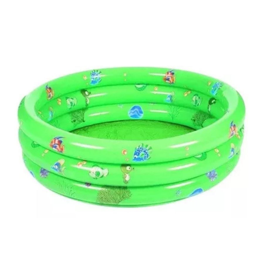 PISCINA INFLABLE REDONDA GENÉRICA 140CM PLÁSTICO VERDE - 2