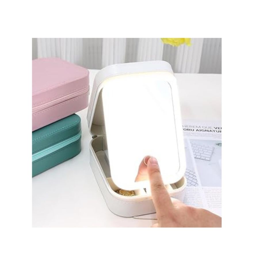 MINI ESTUCHE DE MAQUILLAJE CON LUZ LED FÁCIL TRANSPORTAR,USB - 3