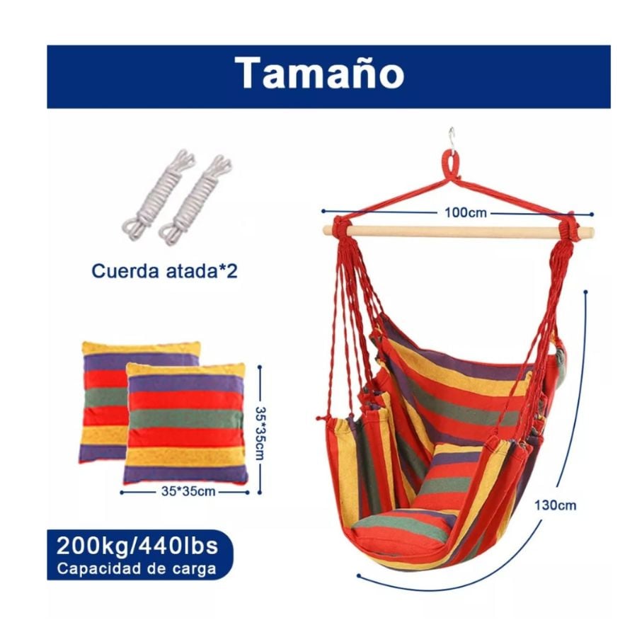 SILLA COLGANTE HAMACA GIRATORIA PARA EXTERIORES - 2