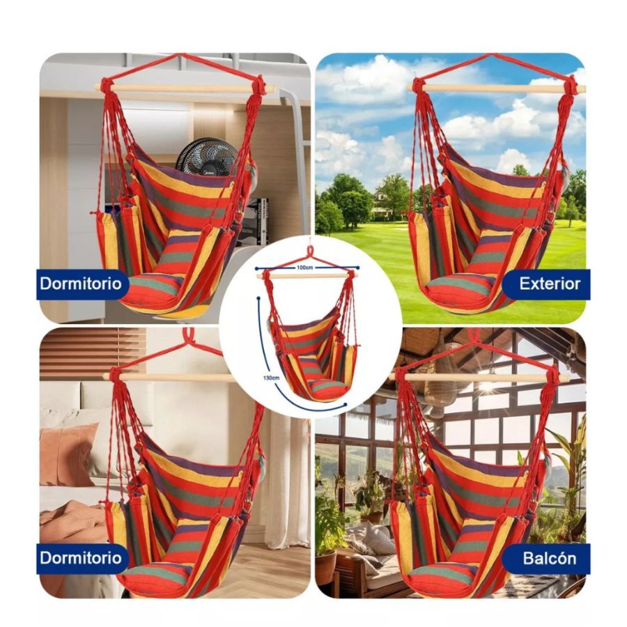 SILLA COLGANTE HAMACA GIRATORIA PARA EXTERIORES - 3