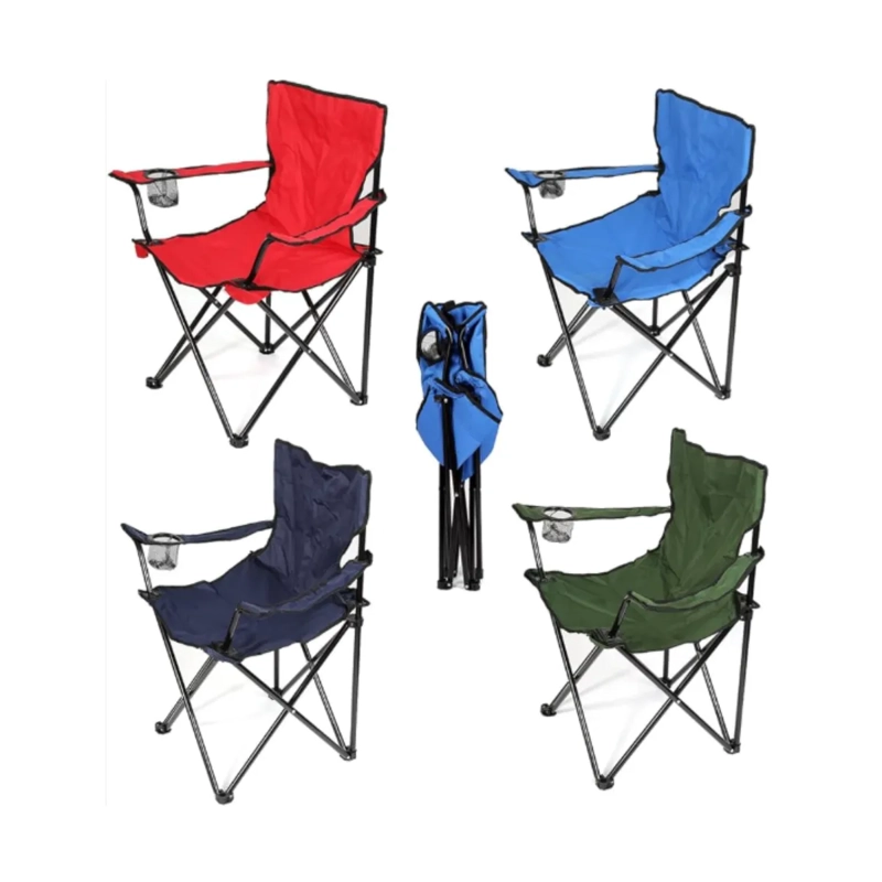 Pack x2 Silla Plegable Y Portátil Para Campamento  Playa Colores Variados - 1