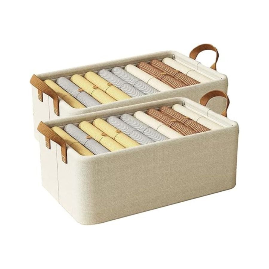 CAJA X3 PLEGABLE CON ASA CESTA DE ALMACENAMIENTO ESTANTES - 1