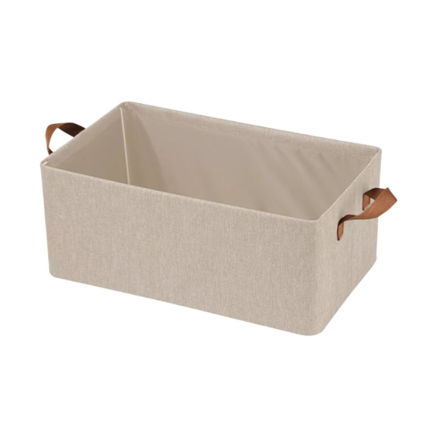 CAJA PLEGABLE CON ASA CESTA DE ALMACENAMIENTO PARA ESTANTES - 3