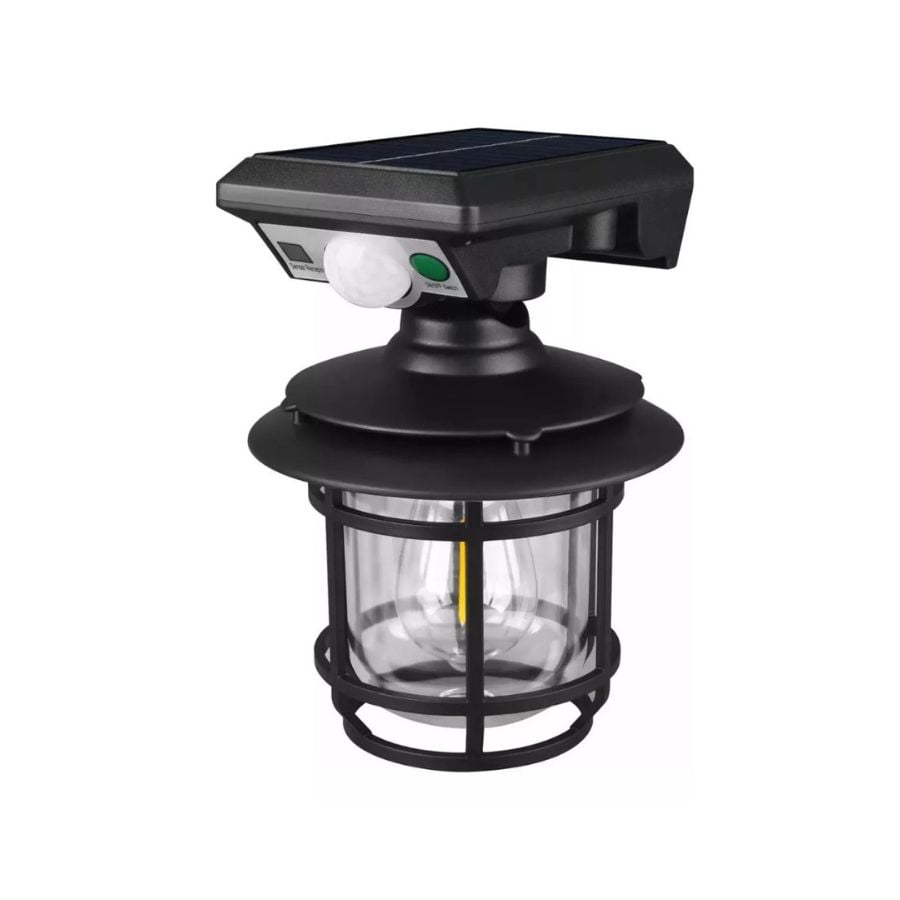 LÁMPARA CLICK VENTAS EXTERIOR JARDIN IMPERMEABLE SENSOR MOVIMIENTO NEGRO - 1