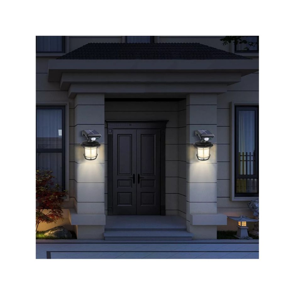 LÁMPARA CLICK VENTAS EXTERIOR JARDIN IMPERMEABLE SENSOR MOVIMIENTO NEGRO - 3