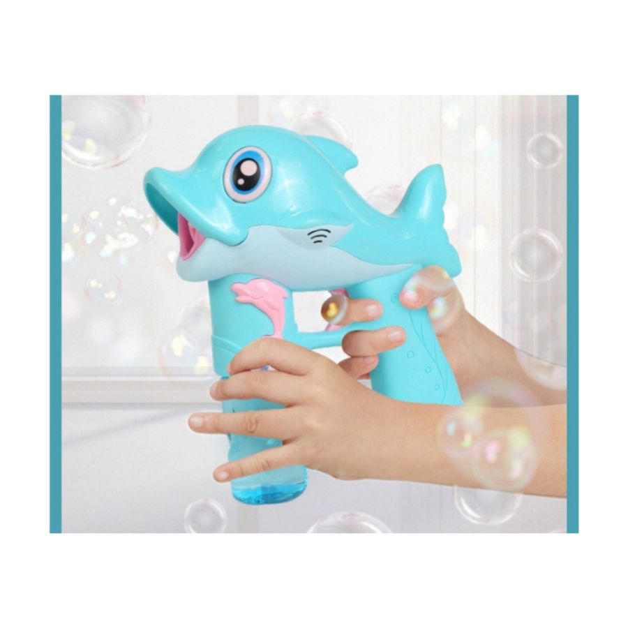 JUGUETE PISTOLA ELÉCTRICA DELFÍN BURBUJAS NIÑOS AZUL - 2