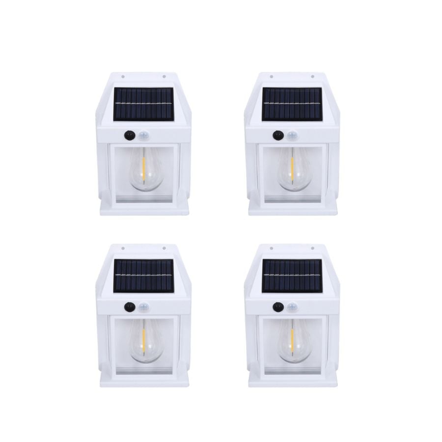 APLIQUE CLICK VENTAS PACK 4 LÁMPARA PARED SOLAR FOCO CON SENSOR BLANCO - 1