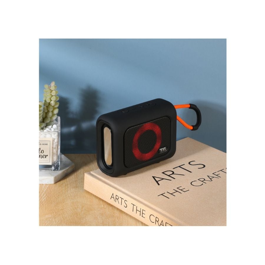 MINI PARLANTE RECARGABLE CON BLUETOOTH Y LUZ LED NEGRO - 2