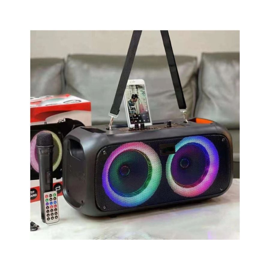 PARLANTE BLUETOOTH CON LUCES LED Y MICRÓFONO CON CUERDAS - 2