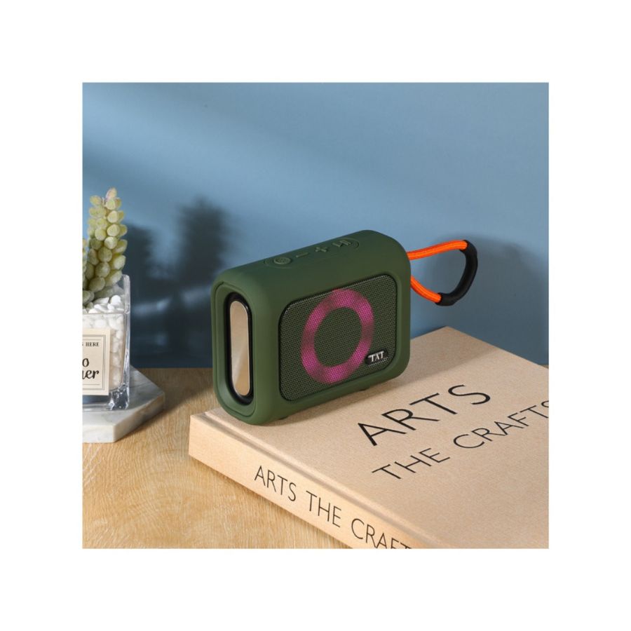 MINI PARLANTE RECARGABLE CON BLUETOOTH Y LUZ LED VERDE - 2