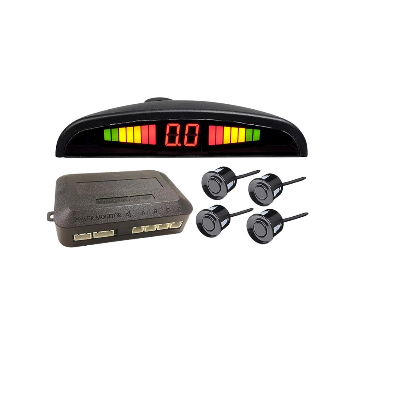 KIT SENSOR RETROCESO PARA AUTOMÓVILES SET 4 SENSORES NEGRO - 1