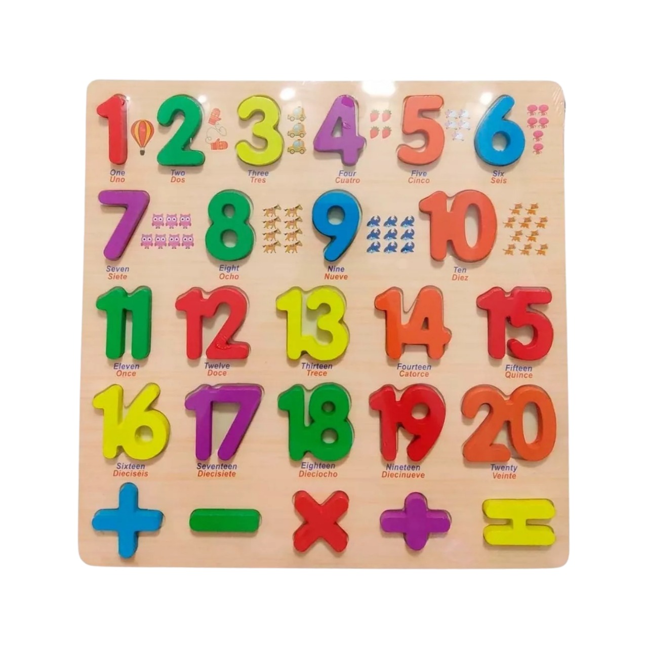 TABLERO NÚMEROS DIDÁCTICO APRENDIZAJE JUGUETE NIÑO MADERA - 1