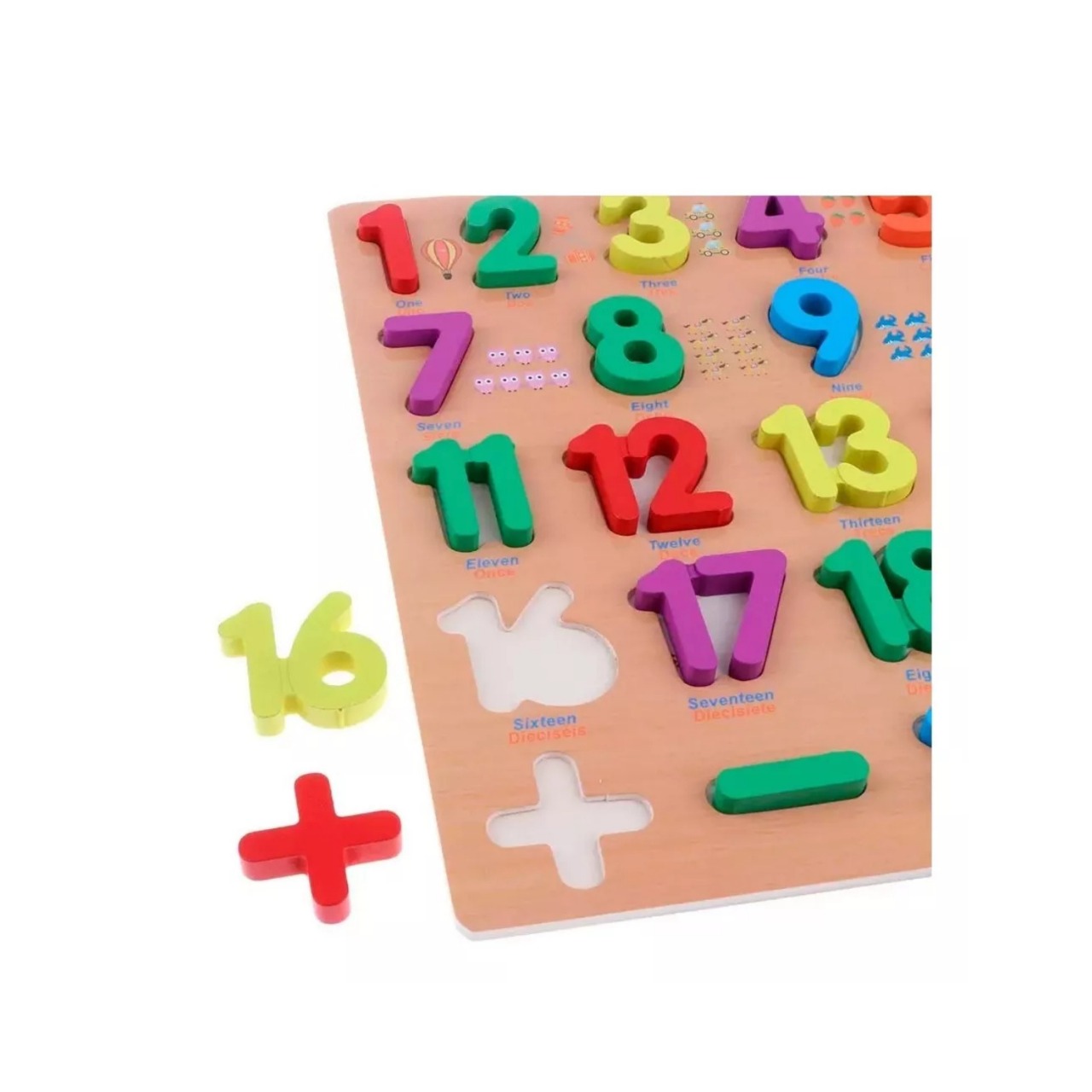 TABLERO NÚMEROS DIDÁCTICO APRENDIZAJE JUGUETE NIÑO MADERA - 2