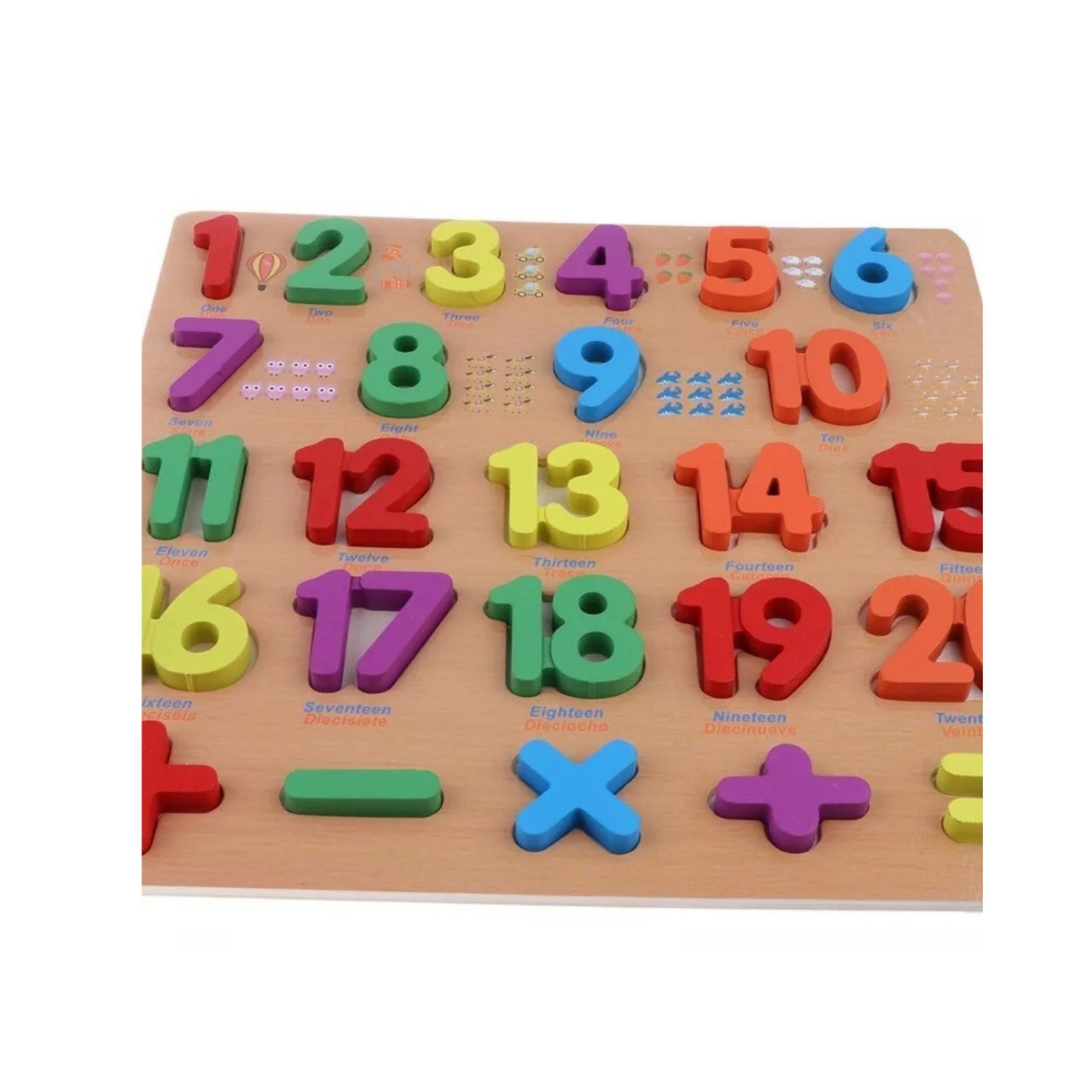 TABLERO NÚMEROS DIDÁCTICO APRENDIZAJE JUGUETE NIÑO MADERA - 3