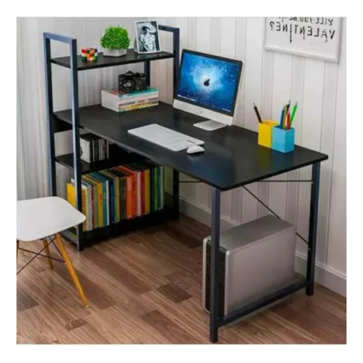 ESCRITORIO PREMIUM RESISTENTE PRO CON 3 ESTANTES 120X55CM - 3