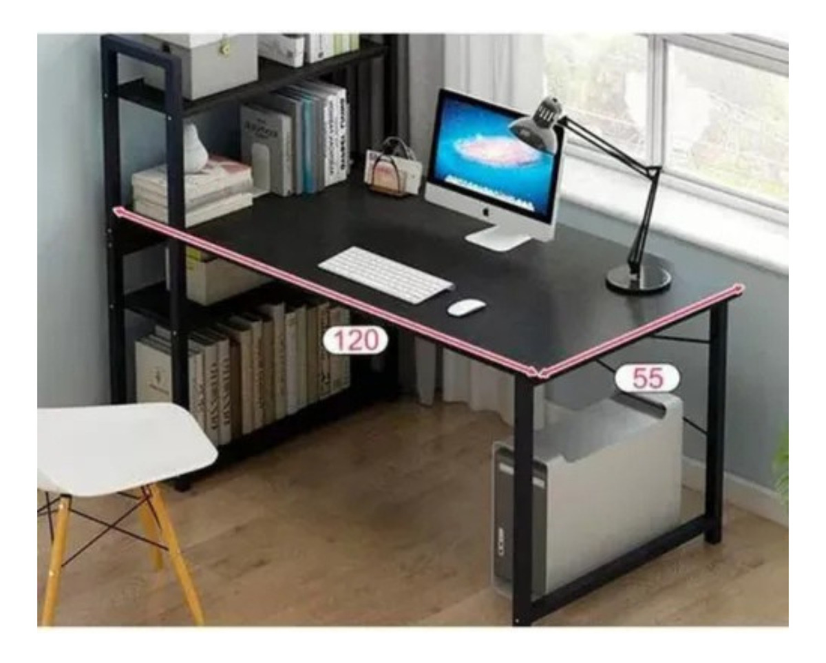 ESCRITORIO PREMIUM RESISTENTE PRO CON 3 ESTANTES 120X55CM - 4