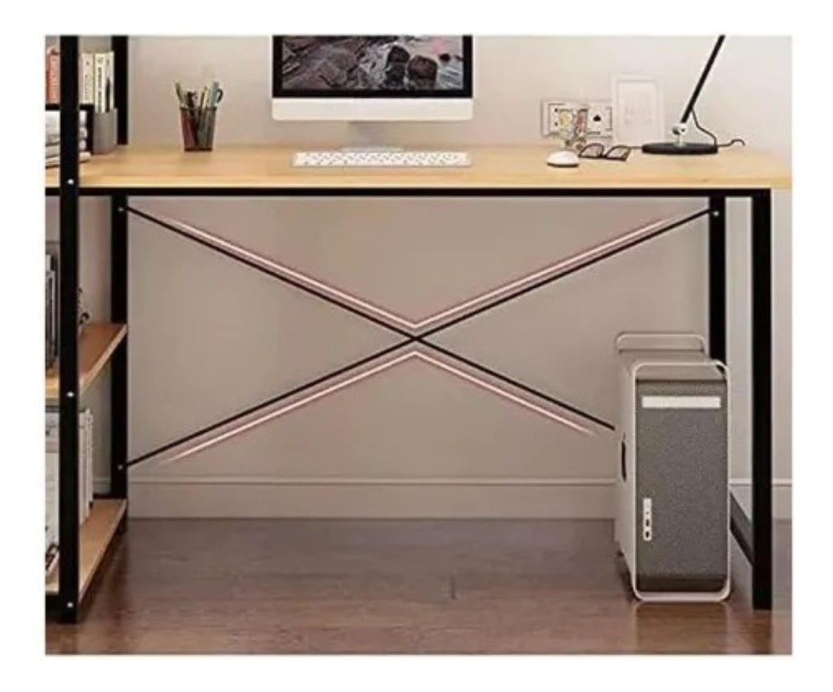 ESCRITORIO PREMIUM RESISTENTE PRO CON 3 ESTANTES 120X55CM - 5
