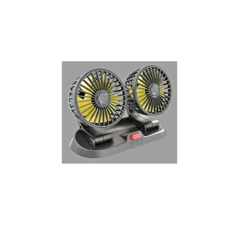 VENTILADOR DOBLE PARA CARRO PUERTO USB 12V - 2