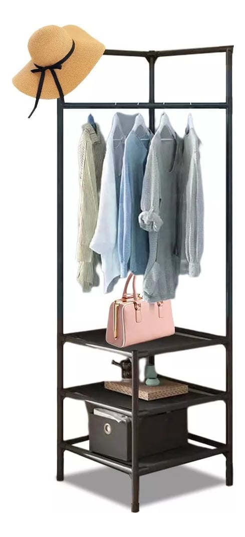 PERCHERO CLOSET ESTANTE ESQUINERO ORGANIZADOR COLGADOR ROPA - 1
