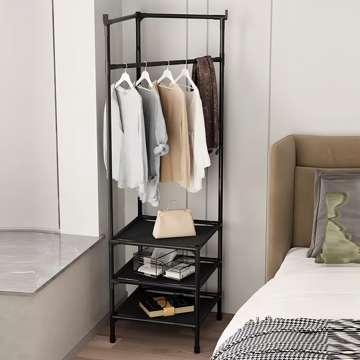 PERCHERO CLOSET ESTANTE ESQUINERO ORGANIZADOR COLGADOR ROPA - 2