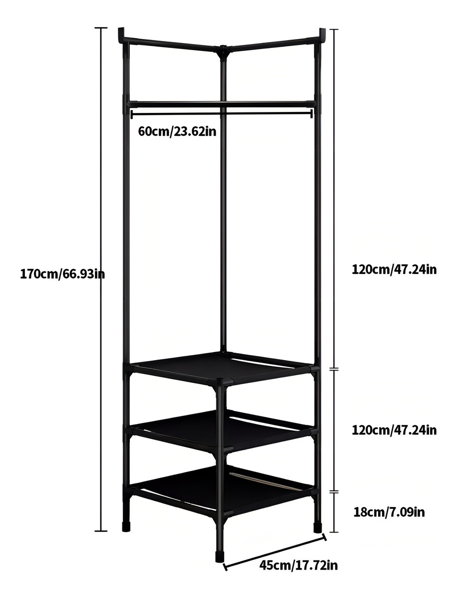 PERCHERO CLOSET ESTANTE ESQUINERO ORGANIZADOR COLGADOR ROPA - 4