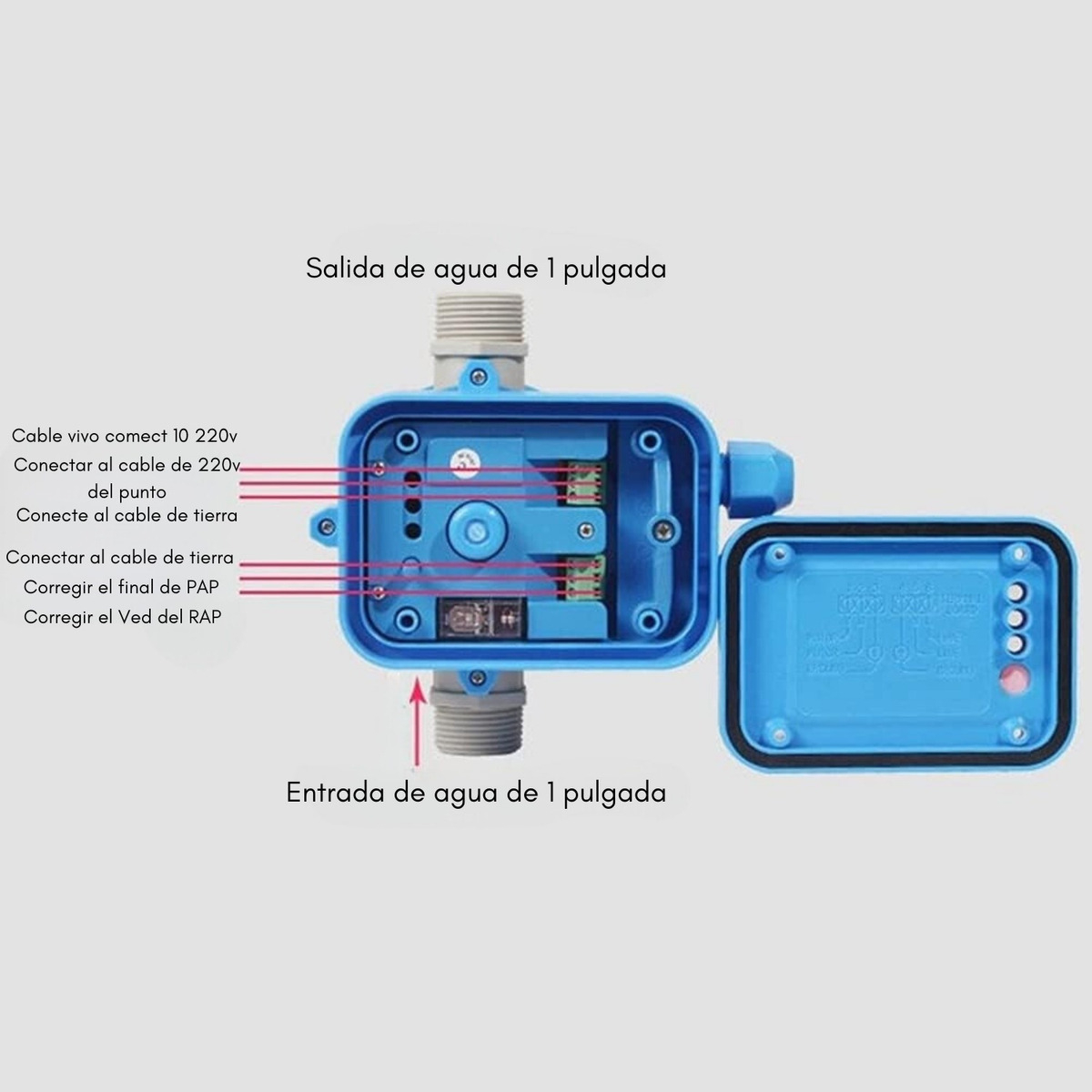 CONTROLADOR DE PRESION BOMBA AGUA PRESURISADORA AUTOMATICO - 8