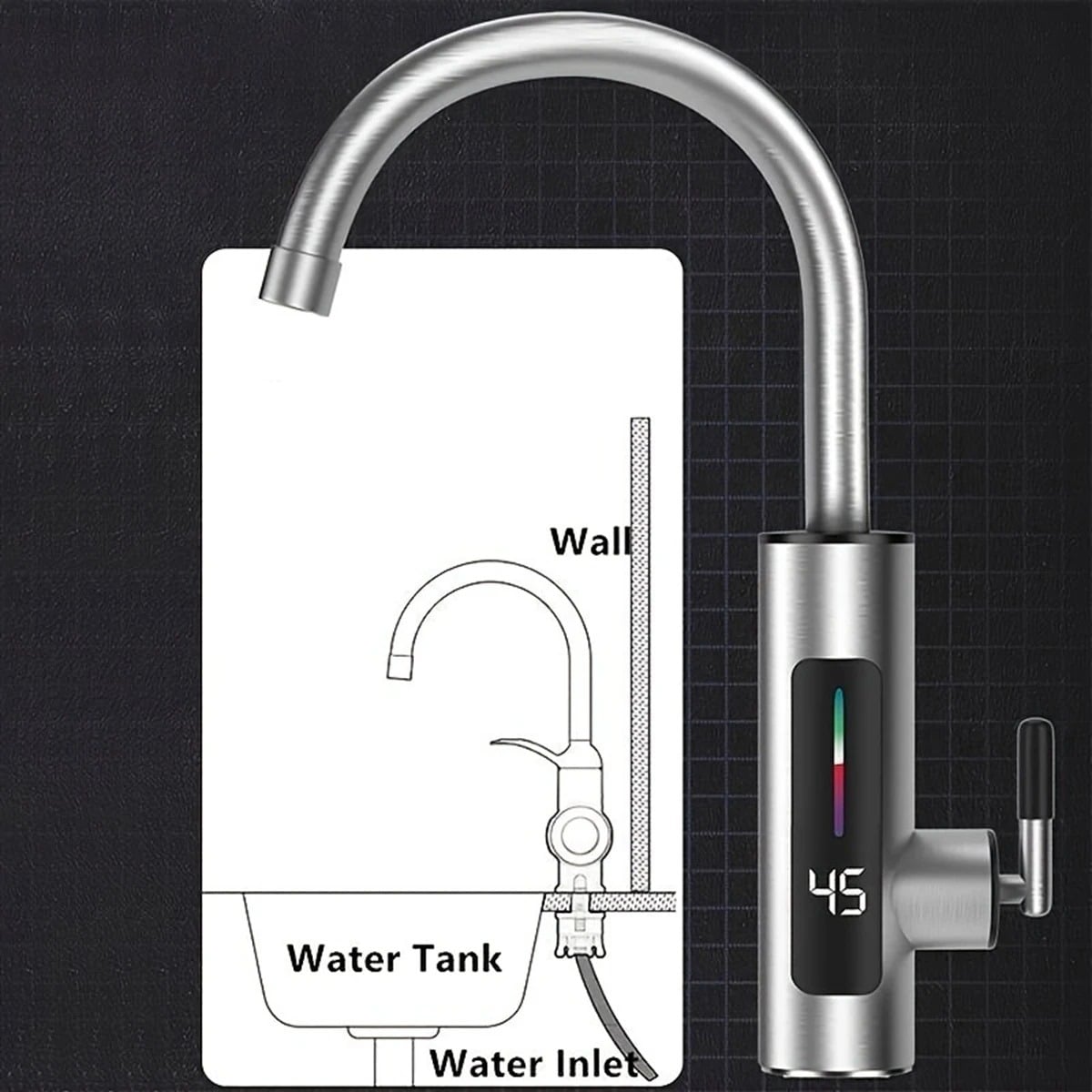 LLAVE GRIFO AGUA CALIENTE ELÉCTRICO PARA LAVAPLATOS RY020 - 2