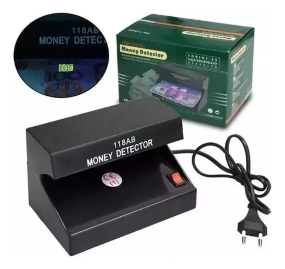 MAQUINA DETECTOR DE BILLETES DINERO FALSOS LUZ ULTRAVIOLETA - 1
