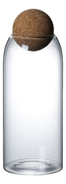 FRASCO DE VIDRIO MEDIANO LISO CON TAPA DE CORCHO - 1