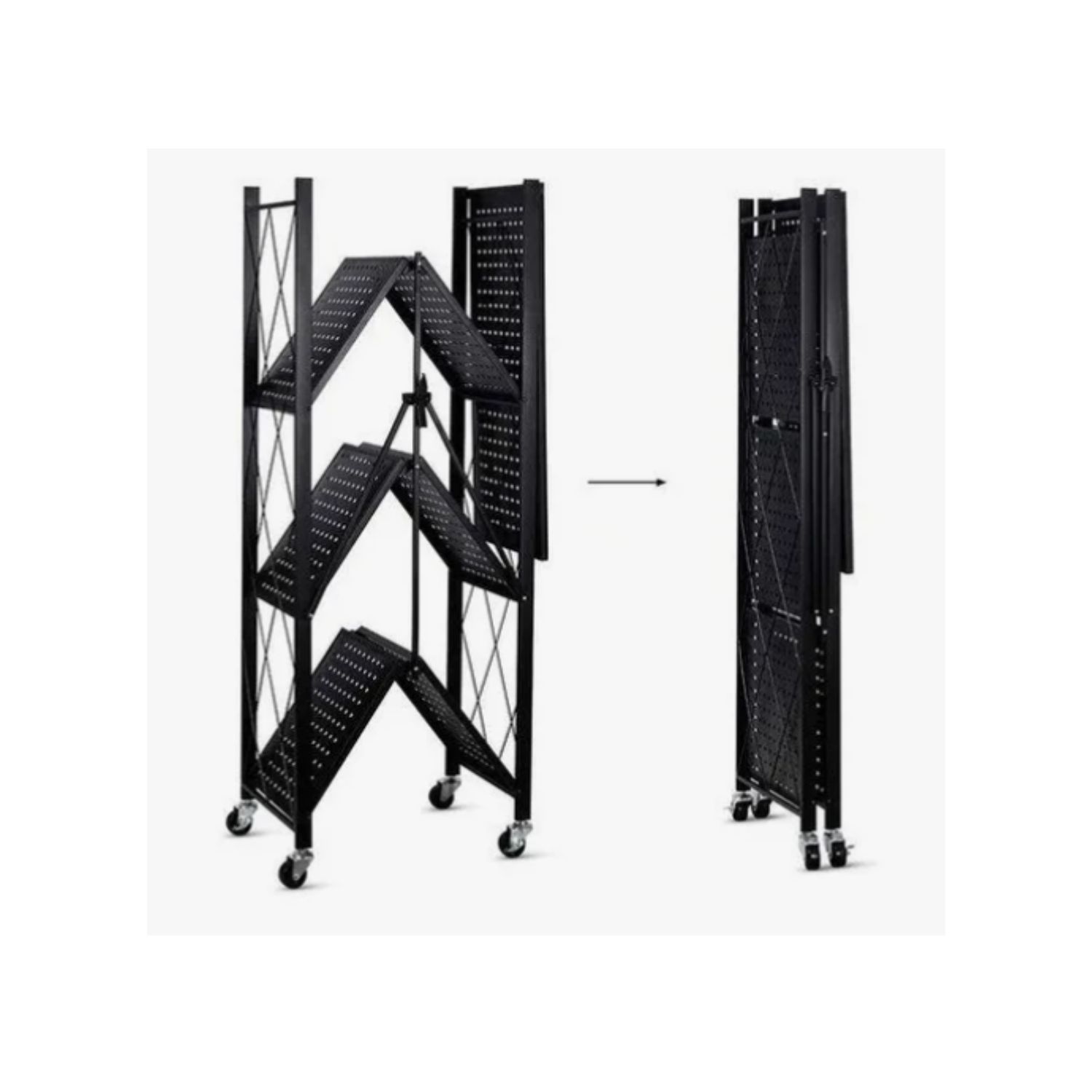 ESTANTE ORGANIZADOR PLEGABLE METÁLICO MULTIUSO 4 NIVELES - 2