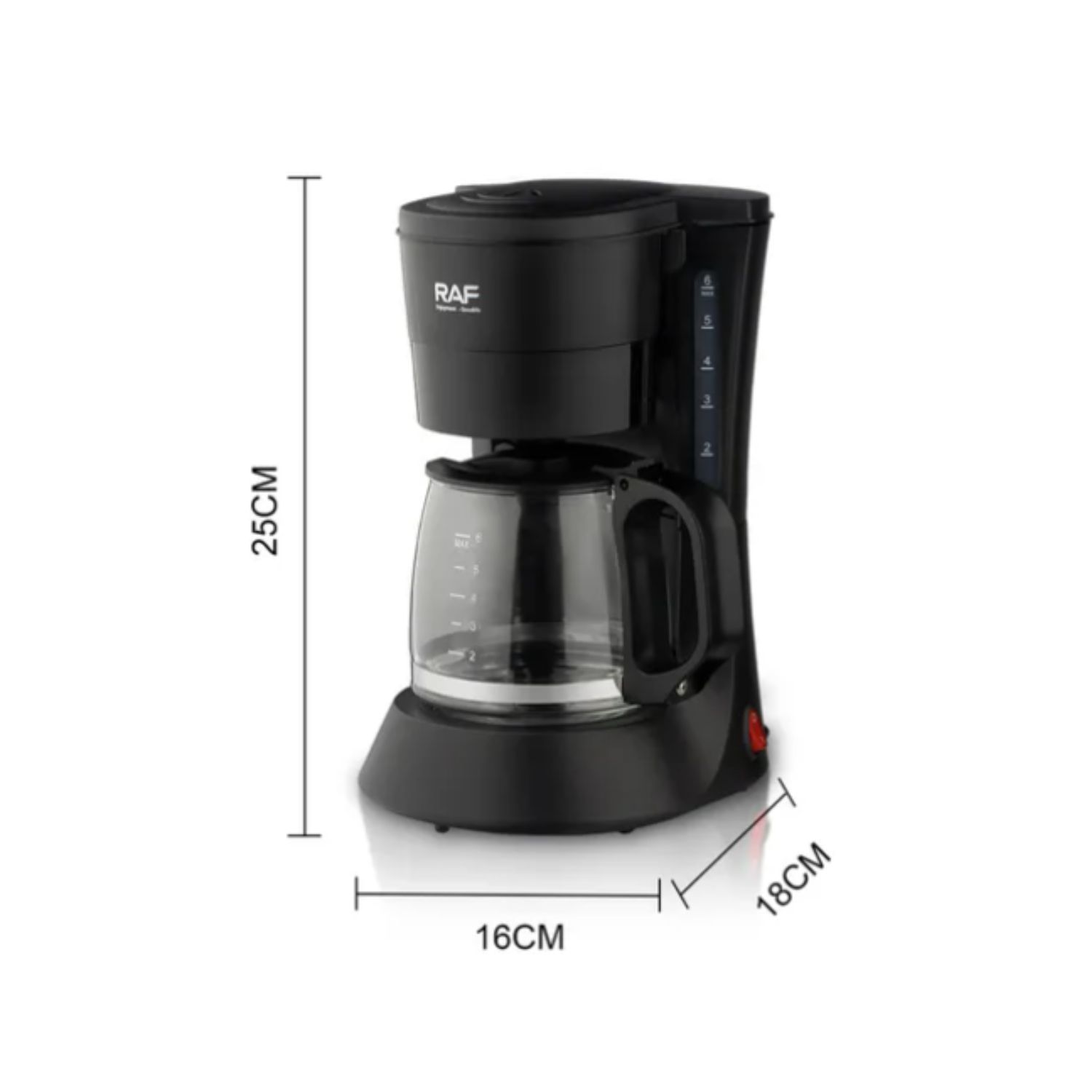 CAFETERA SEMI AUTOMATICA NEGRO RAF JARRA ANTI GOTEO 600ML - 3