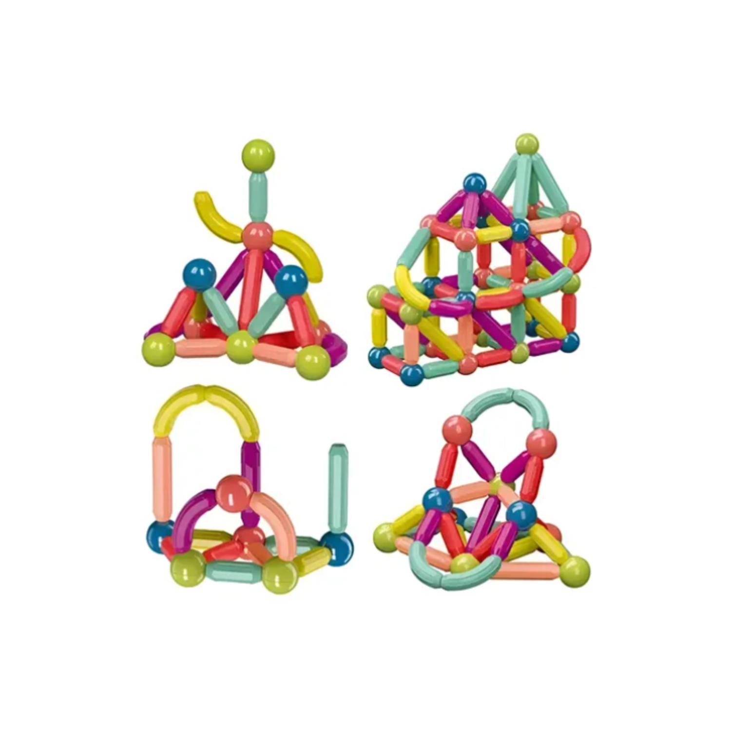 SET DIDACTICO BARRAS MAGNE TICAS 64 PIEZAS PARA NIÑOS NIÑAS - 2