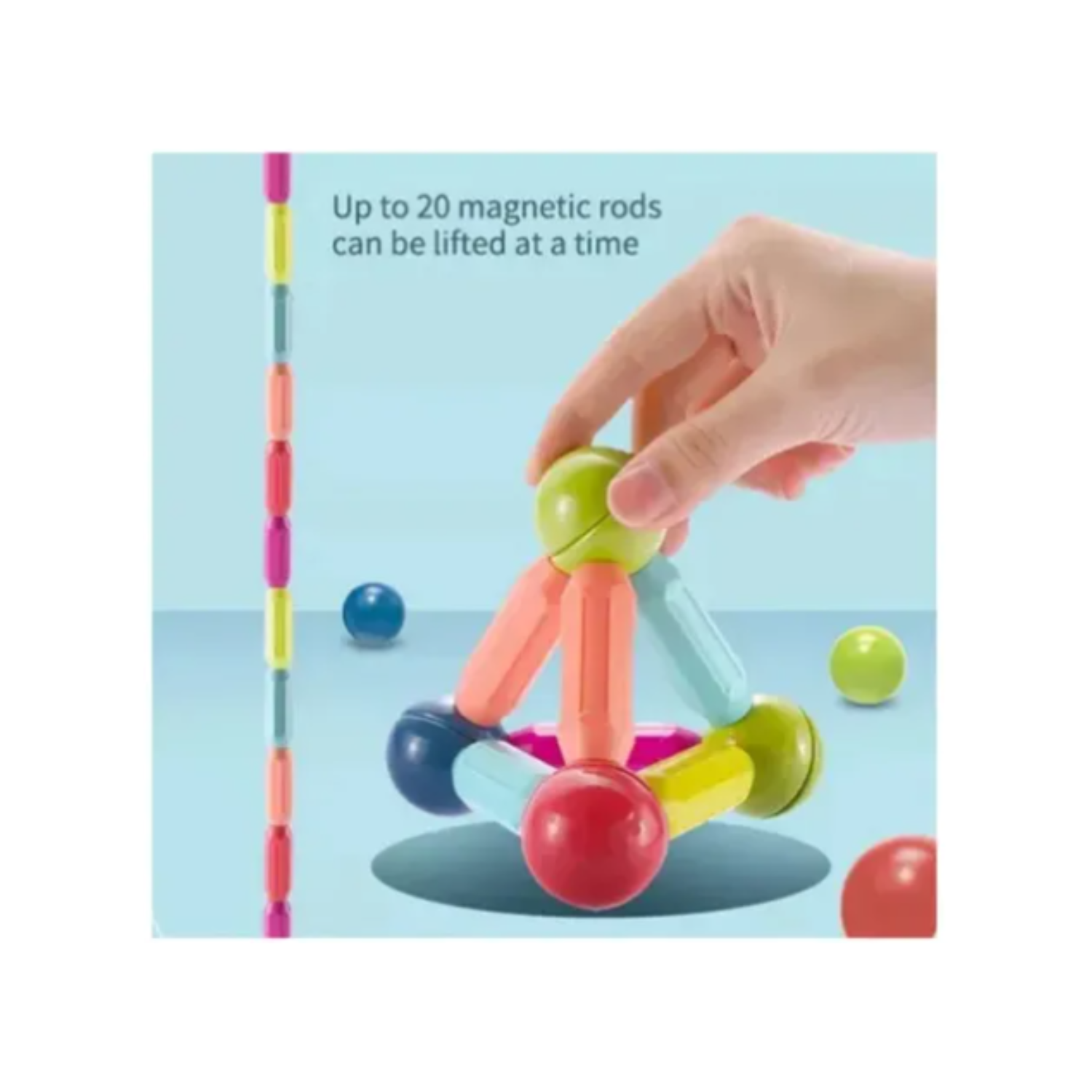 SET DIDACTICO BARRAS MAGNE TICAS 64 PIEZAS PARA NIÑOS NIÑAS - 3