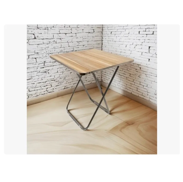 MESA PLEGABLE PORTATIL MULTIFUNCIONAL CUADRADA 80X80CM MARRON - 1