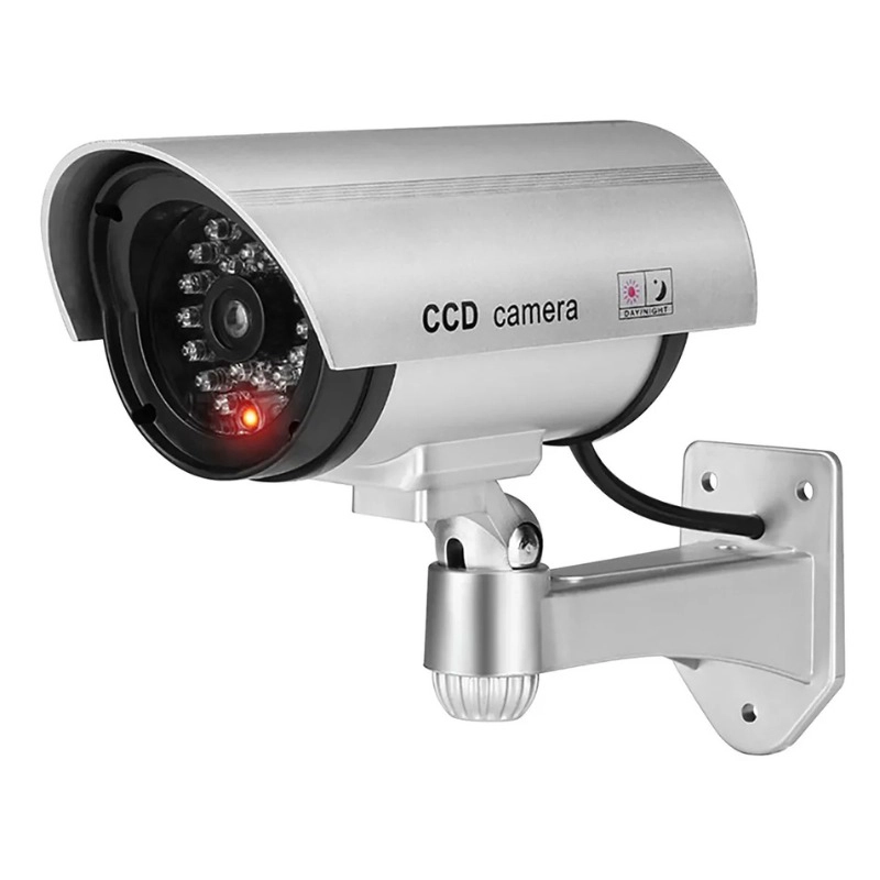 CAMARA DE SEGURIDAD FALSA DISUASION REALISTA LUZ LED ROJO - 1