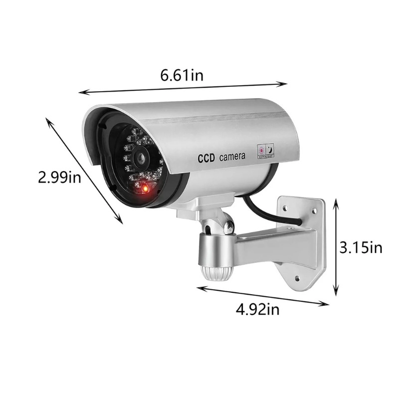 CAMARA DE SEGURIDAD FALSA DISUASION REALISTA LUZ LED ROJO - 2
