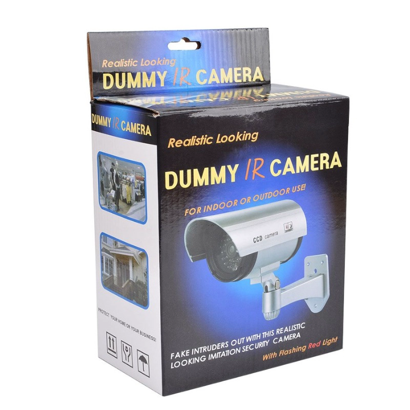 CAMARA DE SEGURIDAD FALSA DISUASION REALISTA LUZ LED ROJO - 3