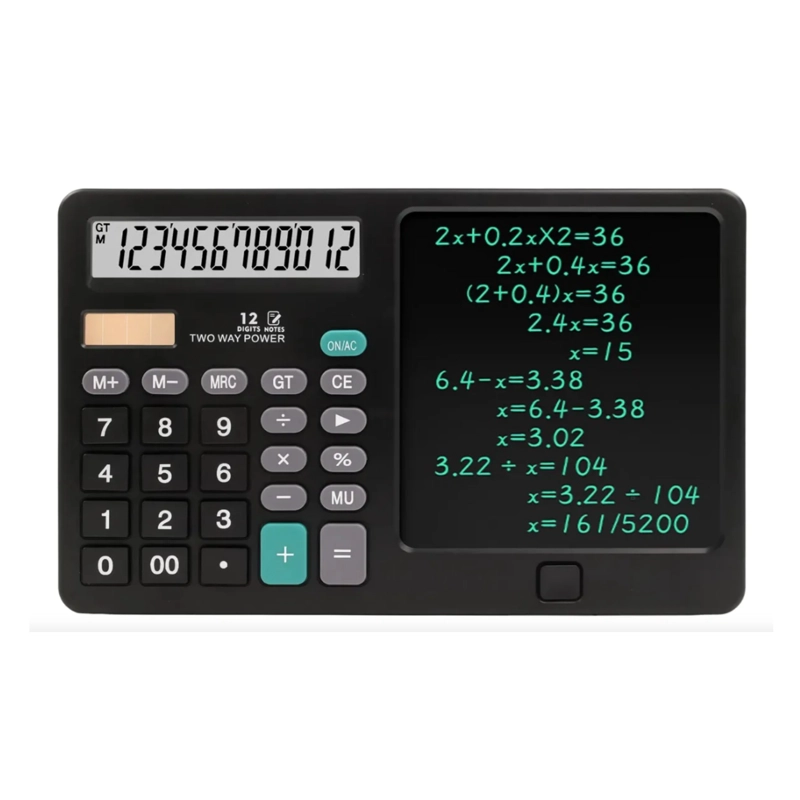 CALCULADORA CIENTIFICA BASICA 12 DIGITOS CON TABLET DE ESCRITURA LCD 6.5' Y LAPIZ CF - 1