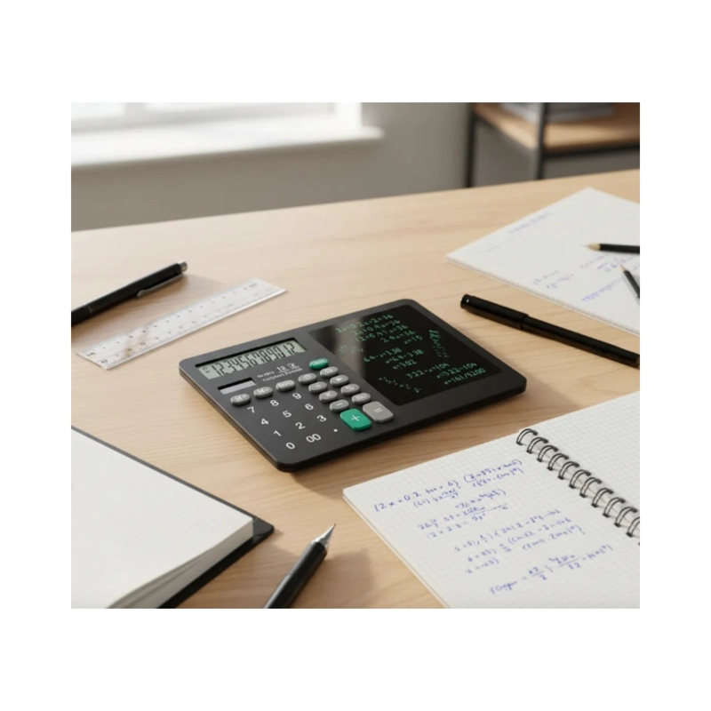 CALCULADORA CIENTIFICA BASICA 12 DIGITOS CON TABLET DE ESCRITURA LCD 6.5' Y LAPIZ CF - 3