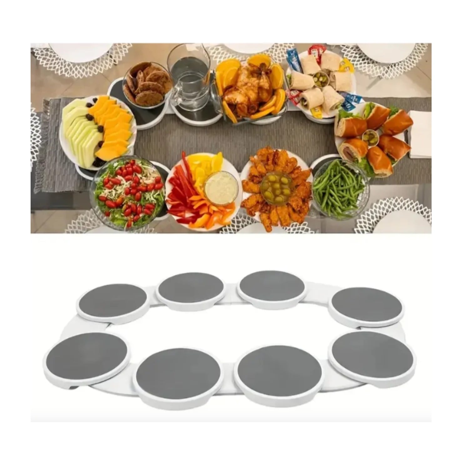 BANDEJA GIRATORIA ORGANIZADORA MULTIUSO LAZY SUSAN - SET MODULAR PARA MESA TN 24990 - 3