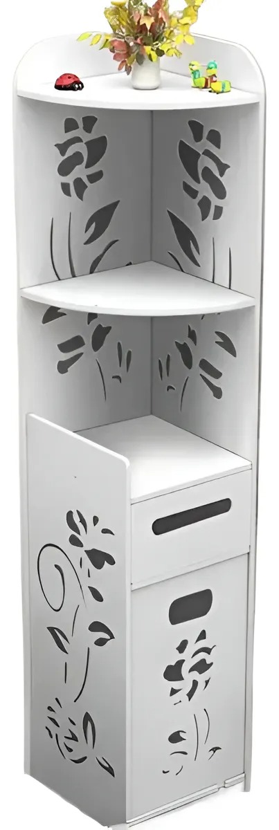 ESTANTE ORGANIZADOR ESQUINERO DE BAÑO MULTIFUNCIONAL BLANCO NV - 1
