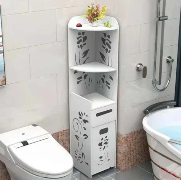 ESTANTE ORGANIZADOR ESQUINERO DE BAÑO MULTIFUNCIONAL BLANCO NV - 4