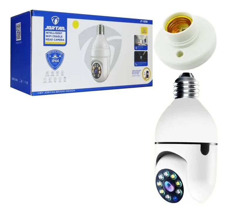 CAMARA IP AMPOLLETA MOTORIZADA 360° E27 1080P JORTAN 5G BLANCO MD COD9008 - 1