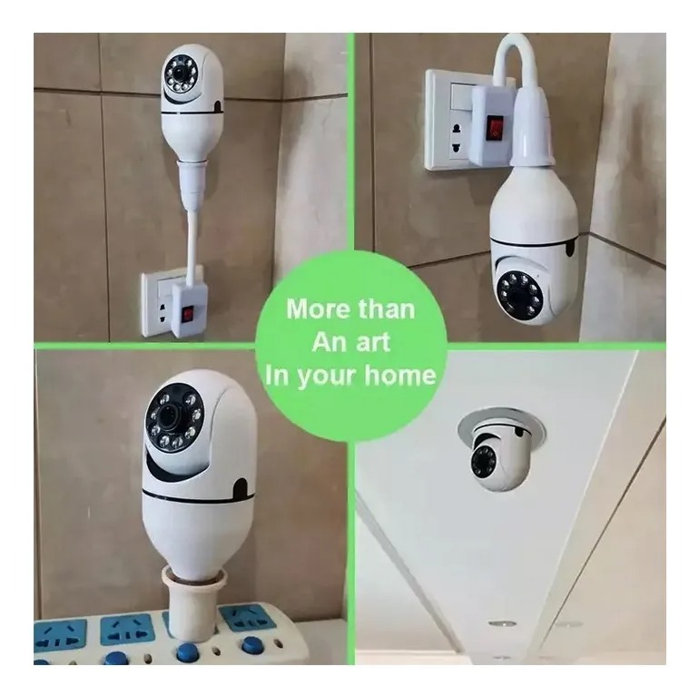 CAMARA IP AMPOLLETA MOTORIZADA 360° E27 1080P JORTAN 5G BLANCO MD COD9008 - 2