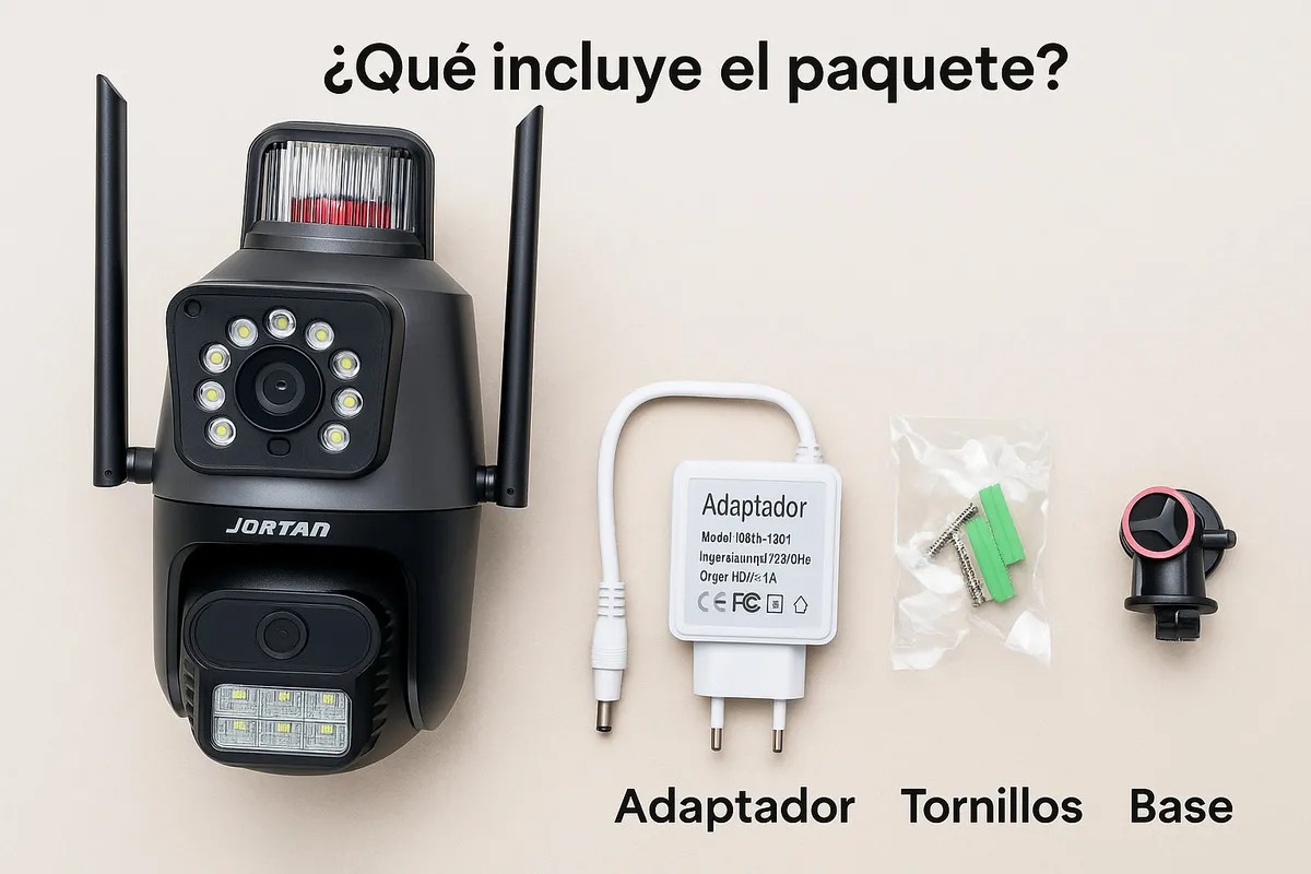 CAMARA DE SEGURIDAD PRO JORTAN JT-9687 | MONITOREO DUAL 360° NEGRO MD COD13596 - 1
