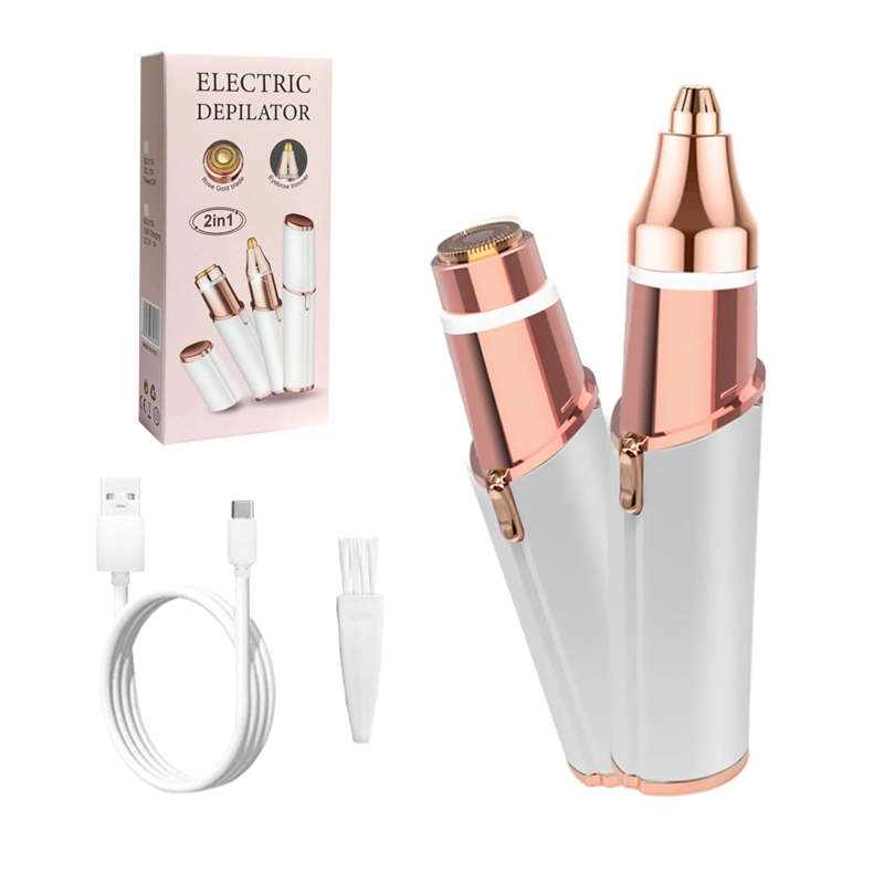 DEPILADORA FACIAL Y CEJAS RECARGABLE USB BLANCO CON LED BLANCO TN - 2