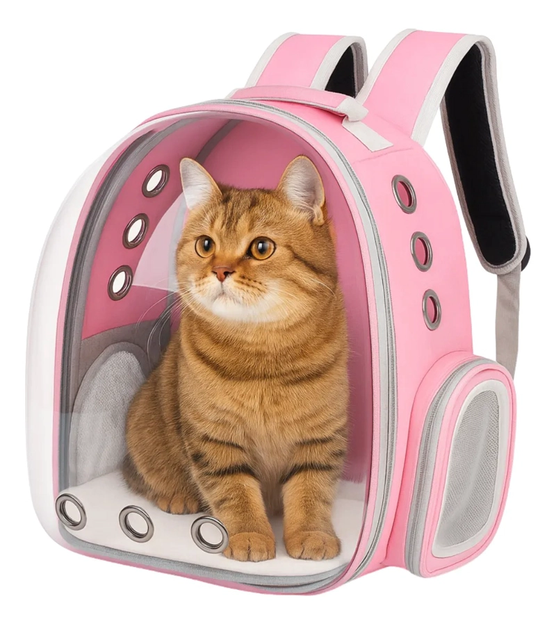 MOCHILA TRANSPORTE PARA MASCOTAS TRANSPARENTE  TC - 1